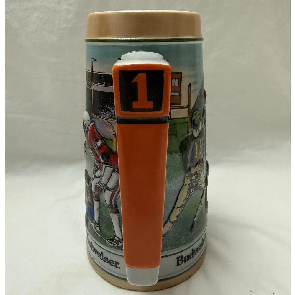 Vintage 1990 Budweiser Stein Gridiron Legacy Sports Series With‎ Box & COA
